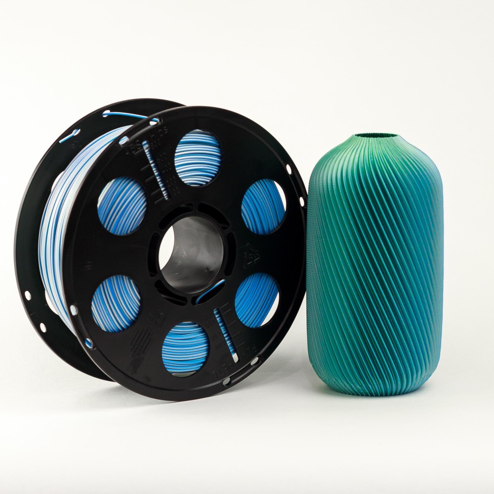 Трехцветный PLA шелк синий зеленый серебро пластик Bestfilament для 3D-принтеров 1 кг (1,75 мм)