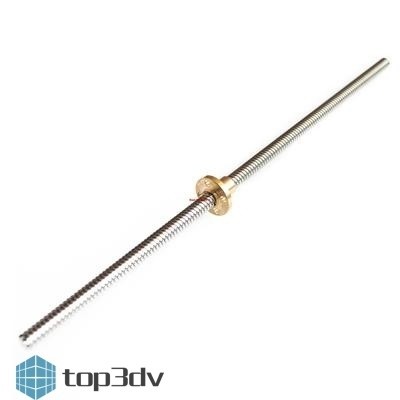 Винт четырехзаходный трапецеидальный с гайкой 8 мм L400мм