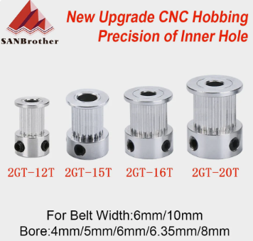 Зубчатый шкив для 3D-принтера GT2, 20 зубьев, отверстие 8 мм