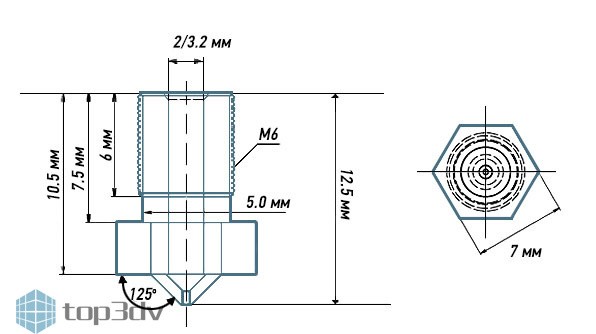 Сопло E3D 0.4 мм латунь набор 10 шт