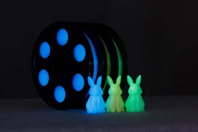 Набор светящегося в темноте PETG пластика Bestfilament для 3D-принтеров, цвета синий, желтый, зеленый, 0,5 кг (1,75 мм)